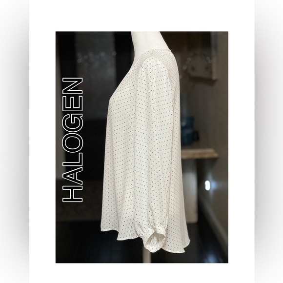 HALOGEN WOMEN’S DRESS BLOUSE SIZE M BUST 20.5” LENGTH Front 24.5” Back 27” HI/LO - Picture 4 of 15